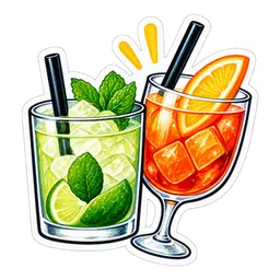 Watercolor glasses sharing a cheerful toast